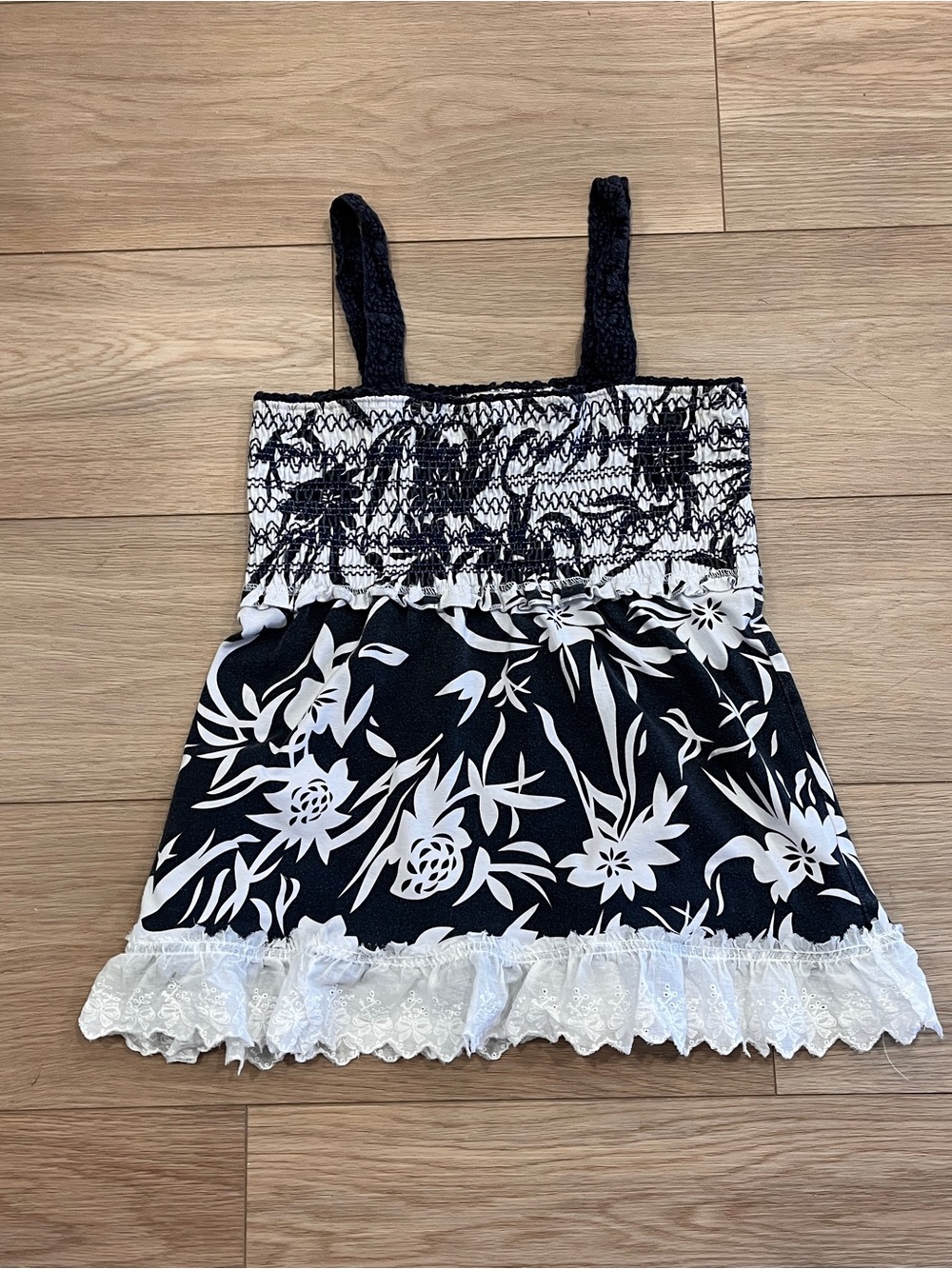 Upcycled Abercrombie & Fitch Y2K Floral Babydoll Lace Cami Top Size S